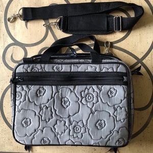 Thirty one grey quilted poppy cosmetic travel bag